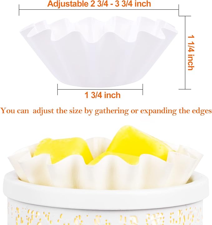 FANDOL Wax Melt Warmer Liners Reusable & Leakproof Candle Warmer Liners Wax Tray for Scented Wax,Electric Wax Warmers, Plug in Warmers, Candle Warmer,Wax Melter and Wax Burner (White, 25PCS)