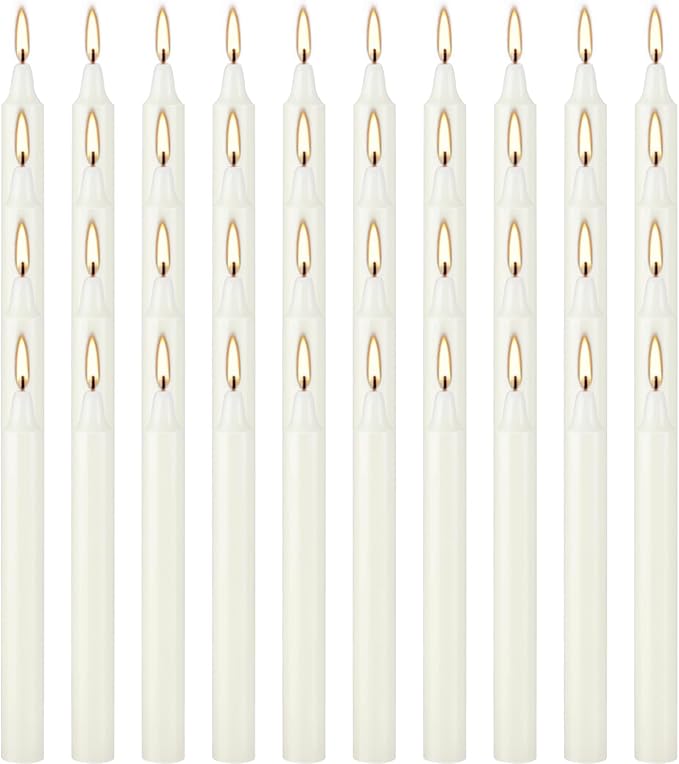 Set of 40 Ivory Candles Mini Unscented Taper Candles for Christmas,Household, Wedding, Rituals, Prayer, Birthdays, Meditation, Altar,Party and Home Décor Candlesticks - 4 Inch Tall