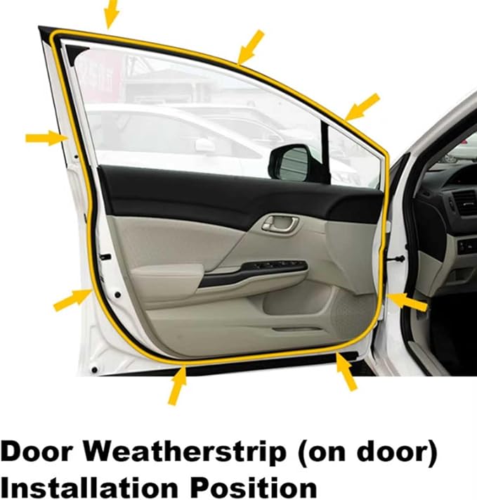 Car Door Seal Strip for Honda Fit Sedan 2003-2008 OE: 72350/72310/72850/72810-SEL-T01, Car Door Rubber Weather Stripping Soundproofing Edge Guards Edge Trim,Front Right
