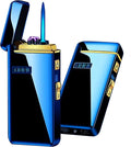 Arc Jet Flame Torch Lighter - Electric, Refillable Butane 2 in 1, USB Rechargeable with Windproof Infinity for Cigar, BBQs, Fireworks, Candle, Camping (Blue Ice)