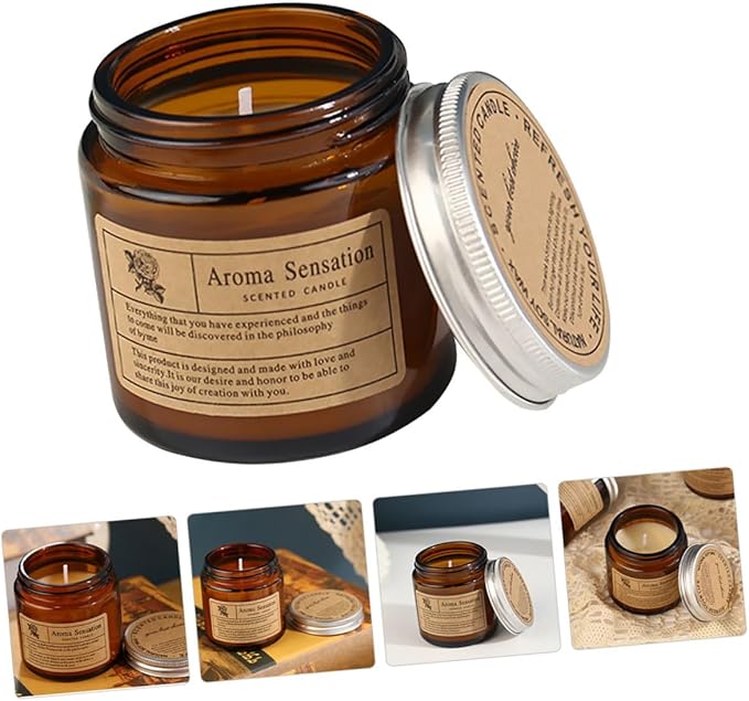 Handmade Scented Candle DIY Plant Wax Tea Color Aromatherapy Candle for Birthday Home Decoration Romantic Rose Sandalwood Scent