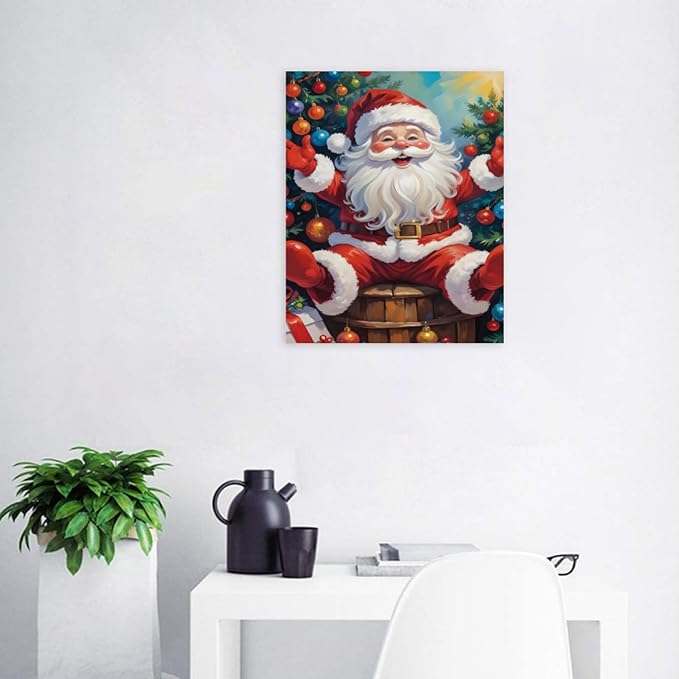 QZOTRXI Christmas Paint by Numbers Kit for Adults, Happy Santa Claus Paint by Number Kits on Canvas,Acrylic Christmas Paint by Number for Home Decor UNFRAMED 20x16 inch