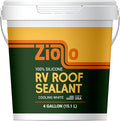 Ziollo RV Roof Sealant - Leak Repair 100% Silicone Liquid Rubber - Premium Waterproof Coating for Campers, Pop Up, Motorhomes, and Travel Trailers - Easy DIY Application - White 4 Gallon