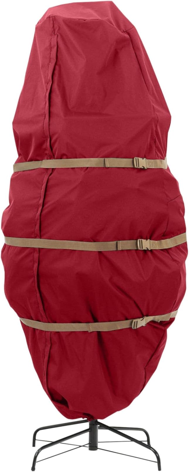 Covermates Keepsakes Upright Christmas Tree Storage Bag – Heavy-Duty Holiday Closet Cover Trees – Durable 300D Polyester with Cinch Straps & Zipper Access – Christmas Tree Bags Storage, Red