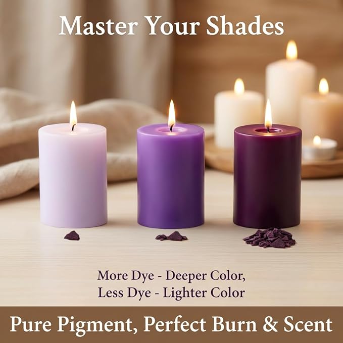 MAQIHAN Candle Dye for Soy Wax Candle Making - 16 Vibrant Colors Wax Dye for Soy Candle Making,Bulk Candle Soy Wax for Candle Making Supplies,Wax Coloring Dye for DIY Candle,Safe and Natural