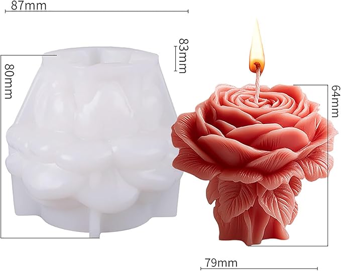 Rose Bouquet Silicone Molds, 3D Rose Resin Candle Molds, Silicone Molds for DIY Handmade Soaps, Clay Craft, Epoxy Resin Crafts, Birthday Gifts, Valentine's Day Gifts & Home Decorations(C)