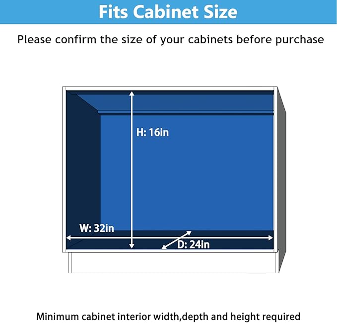 LOVMOR Individual Pull Out Cabinet Organizer, 2 Tier Slide Out Cabinet Drawers, Pots and Pans Organizer and Storage Pantry Shelf for Kitchen (31½" W x 21½" D)