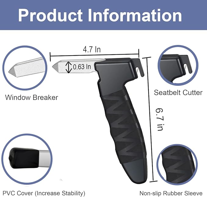 Car Door Handle for Elderly, Door Grab Handle Assist, Ultra Grip Mobility Handle for Car, Car Door Latch Bar for Easily Get Out of Car, Anti-Slip Design, Black/2 Pack