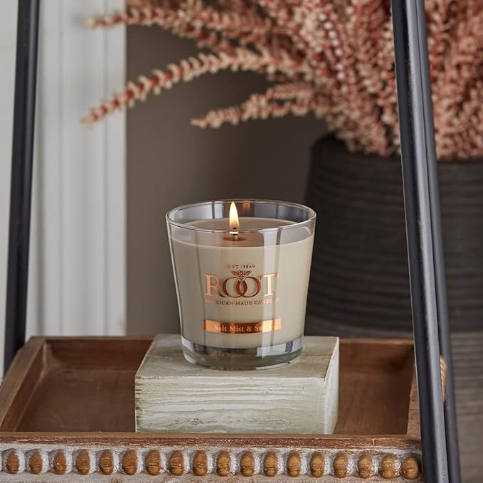 Root Candles Scented Candles Honeycomb Beeswax Blend Premium Handcrafted Candle, Small Veriglass, Salt Mist & Sand