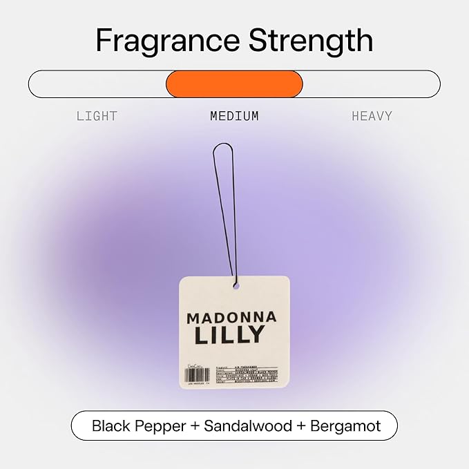 DedCool Air Freshener | Madonna Lily | Hanging Odor Eliminator for Cars, Closets & Drawers | Long-Lasting Essential Oil Infused Scent | Vegan, Non-Toxic, Cruelty-Free