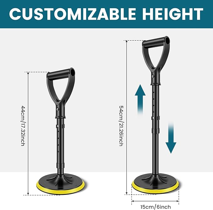 Mobility Aids Tool for Elderly, 17.3"-21.6" Height Adjustable Mobile Standing Aid Device for The Senior,Portable Stable Supports Equipment to Assist The Elderly in Getting Up from The Floor/Ground