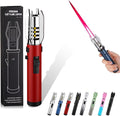Power Electric Torch Lighters - New Adjustable Plasma Lighter with Safety Lock & 360° Inverted Ignition, Outdoor Straight Flame Windproof for Candles Campfires BBQ Baking, Camping, Gift (R)