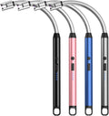 TOPKAY 4 Pack Candle Lighter,Windproof Flameless Electric Lighter Upgraded Plasma USB Rechargeable Long Arc Lighters Matches for Birthday Camping BBQ Grill Fireworks