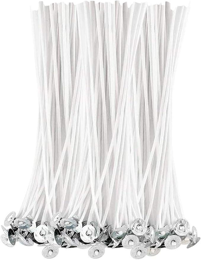 BEADNOVA Candle Wicks 6 Inch 200pcs Large Cotton Wicks String for Candle Making Supplies