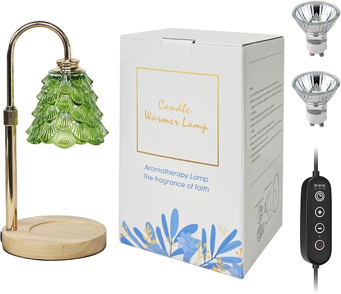 GEEZO Fragrance Candle Warmer Lamp，Electric Candle Warmer with Timer & Dimmer，Mom Christmas Birthday Gifts for Women, House Warming Gifts New Home Bedroom Decor