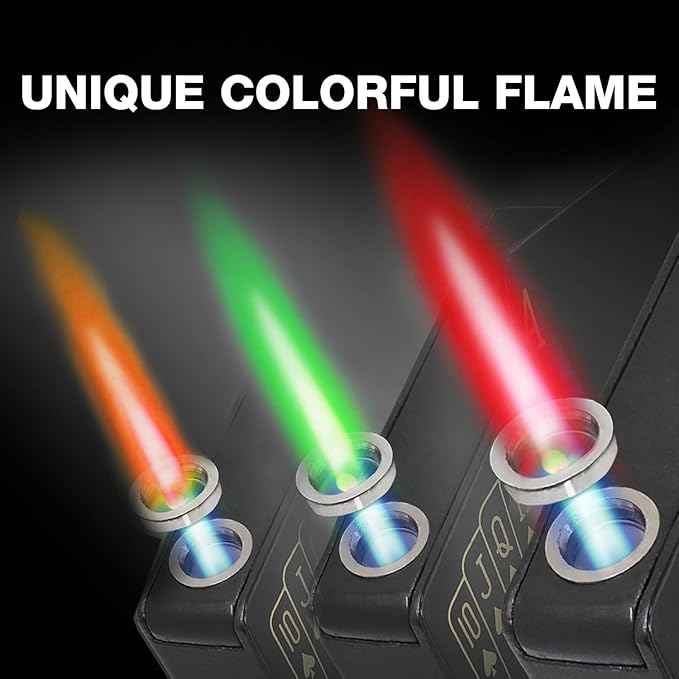 3 Pack Jet Torch Lighter Ace Card Lighters Green Flame Refillable Butane Lighters Ace of Spades Cool Lighter Adjustable Windproof Poker Lighter (Without Gas)