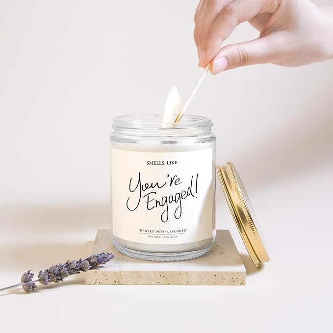 Engagement Gifts for Couples - Lavender Scented Candles, Gift for Newly Engaged Couples, Engagement Gifts for Her, Women, Best Engaged Gift