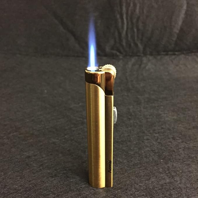 5 Pack Butane Torch Lighter Jet Flame Lockable Portable Adjustable Lighter with Fuel Visible Tank No Gas (Gold)