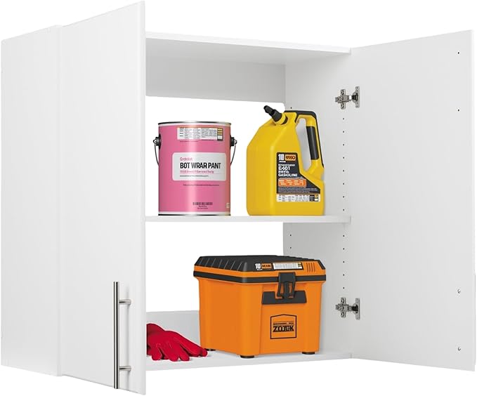 Prepac Elite 32" Wall Cabinet, White Storage Cabinet, Bathroom Cabinet, Pantry Cabinet with 1 Adjustable Shelf 12" D x 32" W x 30" H, WEW-3230