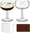 2 Set DIY Espresso Martini Candle Making Gifts Supplies Kit Candle Making Kit for Adults Women Martini Glasses Birthday Party Gifts Coffee Lovers Scented Aesthetic Home Decoration No Candles (Rounded)