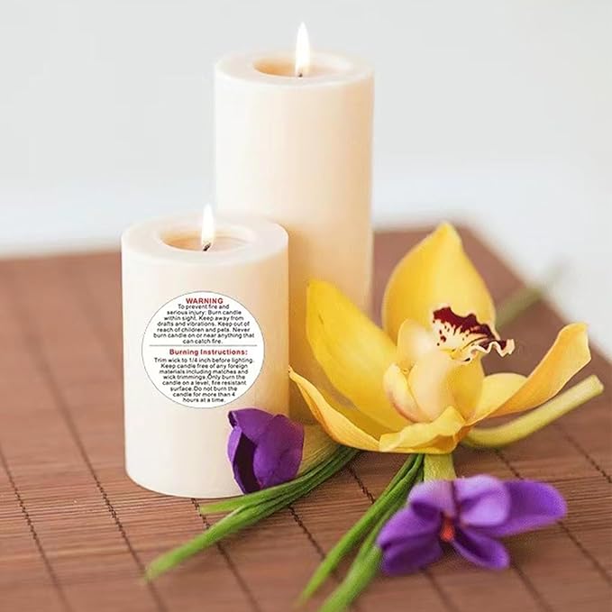 1500PCS Candle Warning Labels,Candle Wick Stickers,1 Inch Candle Safety Stickers,Candle Jars and Tins Warning Labels for Candle Making DIY Candle Jars