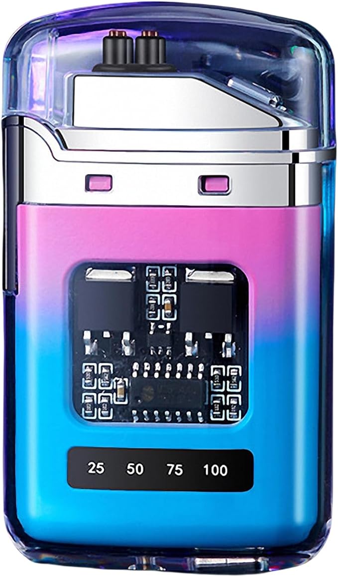 Advanced Plasma Arc Lighter with Smart LED Display Windproof Rechargeable Ultimate Tech Gift for Men（Powder Blue）