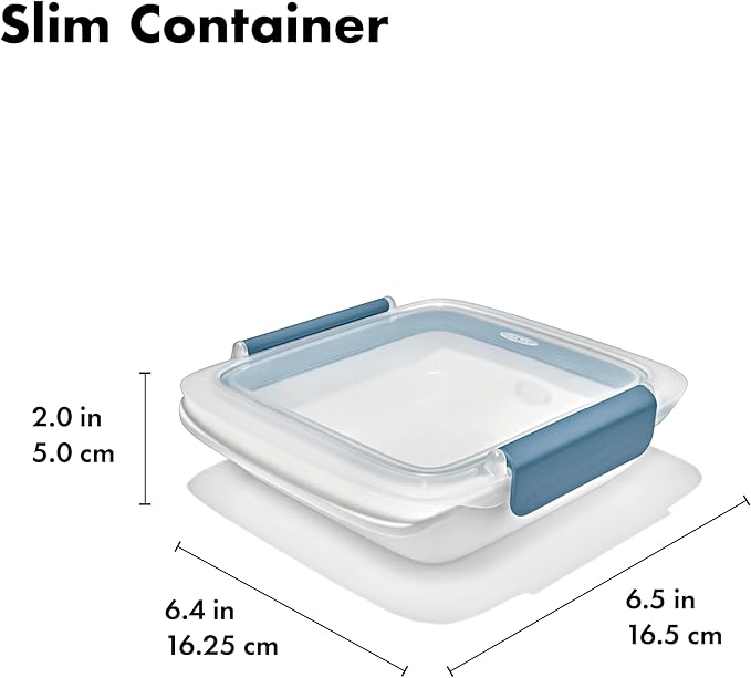 OXO Good Grips Prep & Go Slim Container, Lunch or Snack Fuss-Free on the Move, Leakproof Reusable Small Meal Food Storage and Lid, Food Containers with Lids; 1.8 Cups/0.4 L