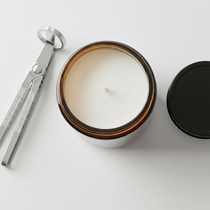Hand Poured Non Toxic Candles - Lemon & Ginger Tea Fall Candles with Premium Natural Wax - Aromatherapy Scented Candles with Mandarin, Bergamot, Ginger & White Tea Notes - 8.5 Oz, 45 Hrs Burn Time