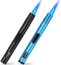 LcFun 2 Pack Torch Lighters Refillable Butane Lighter with Visible Fuel Window, Windproof Adjustable Jet Flame Long Lighters for Candle, Grill, BBQ, Camping, Fireworks (Butane NOT Included)