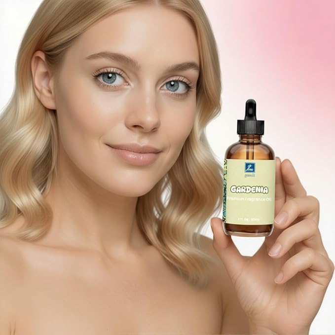 GM Gumili Gardenia Fragrance Oil 2 Oz, Natural Scent Oil for Home Essential Oils Diffuser, Candle Making, Soap Making, DIY Body Oils, Perfume, Body Mist, Spray - Floral Scent
