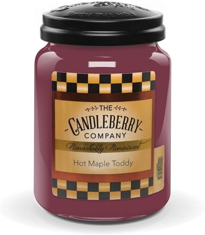 Candleberry Candles Hot Maple Toddy | Strong Fragrances for Home | Hand Poured in The USA | Highly Scented | 135 Hour Burn Time | Large Jar