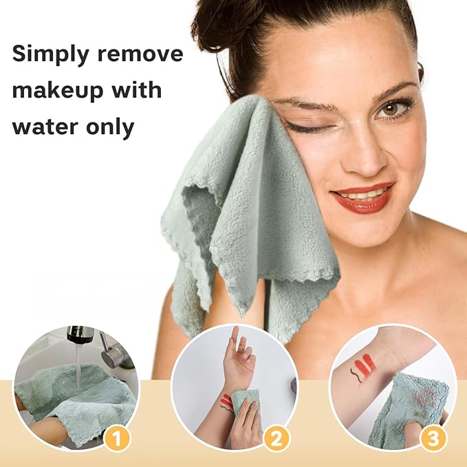 SUNLAND Microfiber Face Cloth Reusable Makeup Remover Facial Cleansing Towel Ultra Soft Face Washcloth 12inchx12inch 12 Pack Multicolor