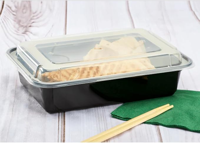 Karat Meal Prep Containers [38 oz - 150 ct] Reusable & Disposable Take Out Bowls with Lids - Microwave & Dishwasher Safe Bento Boxes
