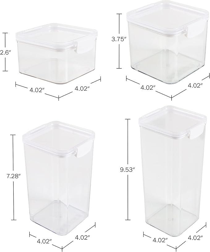 Home-Complete Food Storage Containers - 6-Piece Containers with Lids Set for Pantry Organization and Storage - Dry and Liquid Friendly Bins by Classic Cuisine