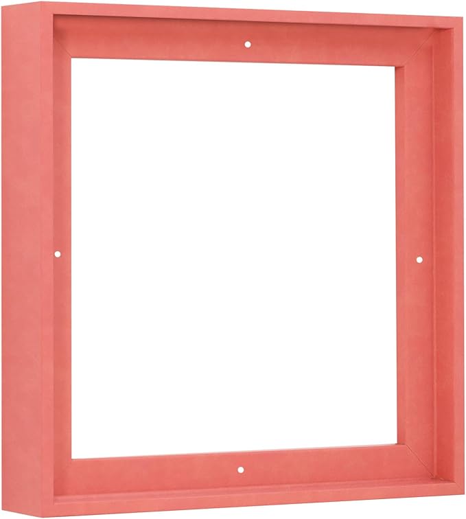 Pixy Canvas Floater Frame 33x33 for 1-1/2 (1.5) inch Deep Canvas Paintings/Canvas Prints/Wood Canvas Panels/Wall Art/Wall Decor/Home Decor/Artwork (Pastel Red/Pink, 33 x 33 inch, Square)