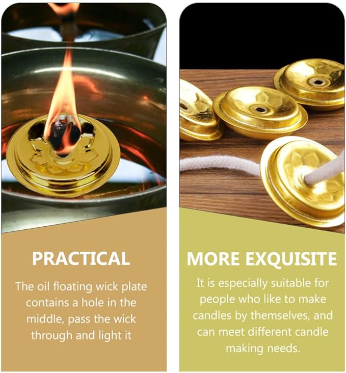 Brass Tube Wick Holder & Wick for Oil Cups, Glass Candles