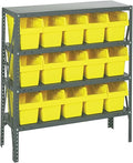 Quantum Storage Systems 1239-SB802YL Shelving Unit, 12" D x 36" L x 39" H, Carbon Steel, Galvanized with Yellow Bins