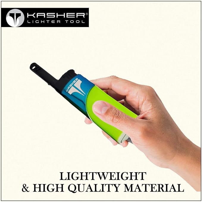 Kasher EZ Reach Candle Lighter with Tool - Extended Wand - Ideal for Lighting Scented Candle Jar, Camping, Outdoor, and BBQ | Pack of 2 (Green)