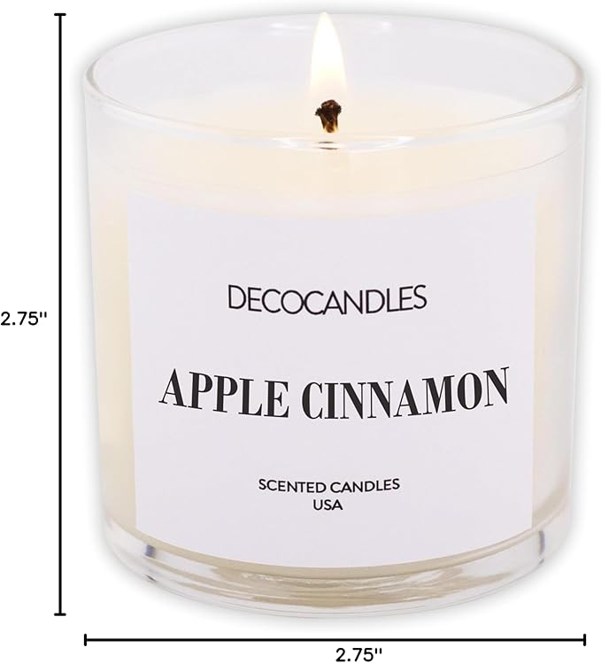Urban Concepts by DECOCANDLES - Apple Cinnamon - Highly Scented Soy Candle - Long Lasting - Hand Poured in USA (6 Oz.)