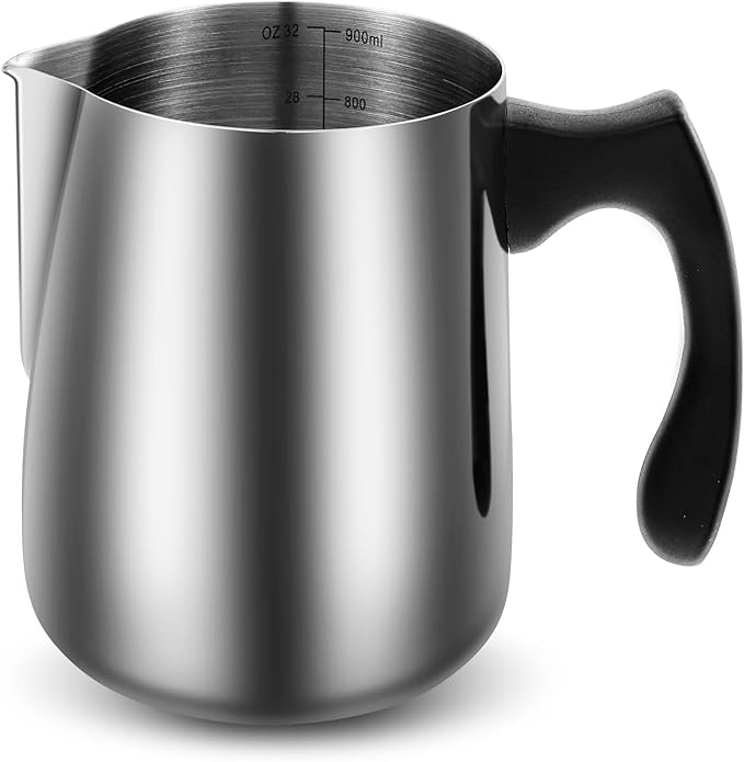 32 oz Stainless Steel Candle Making Pouring Pot, Wax Melting Pouring Pitcher with Insulated Plastic Handle and Dripless Spout for Candle Lover(black)