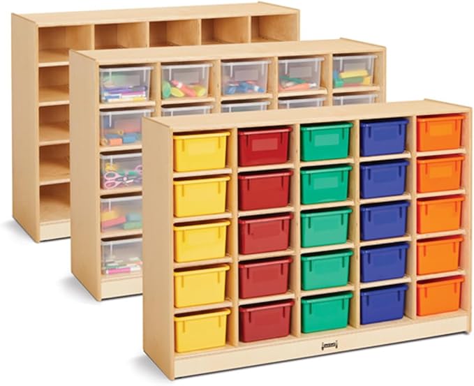Jonti-Craft 0425JC 25 Cubbie-Tray Mobile Storage Without Bins 35.5 x 48 x 15 in