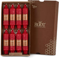 Root Candles Unscented Dinner Candles Premium Beeswax Blend Boxed Candle Set, 5-Inch, Red, 8-Count