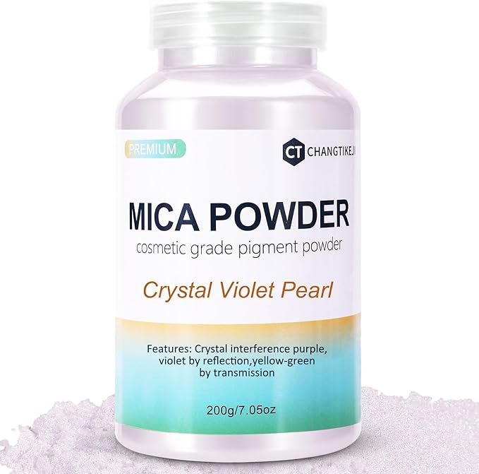 Mica Powder,7.05OZ（200g）,Crystal Violet Pearl Mica Powder Pigment for Epoxy Resin，Lip Gloss，Car Paint，Dye，Soap Making，Nail Polish,Epoxy Resin,Candle Making,Bath Bombs