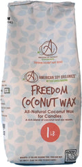 American Soy Organics 1 lbs Freedom Coconut Soy Wax Beads for Candle Making - Natural Candle Making Supplies - Paraffin-Free,Beeswax-Free Coconut Candle Wax for Container Candles,Tealights,Wax Melts