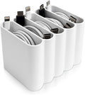 Cable Management Organizer Cord Management, Multiple Slots for Home, Office, Desk, Workshop, Durable Plastic Connectable Cable Organizer, Tangle-Free, Expandable Storage, White