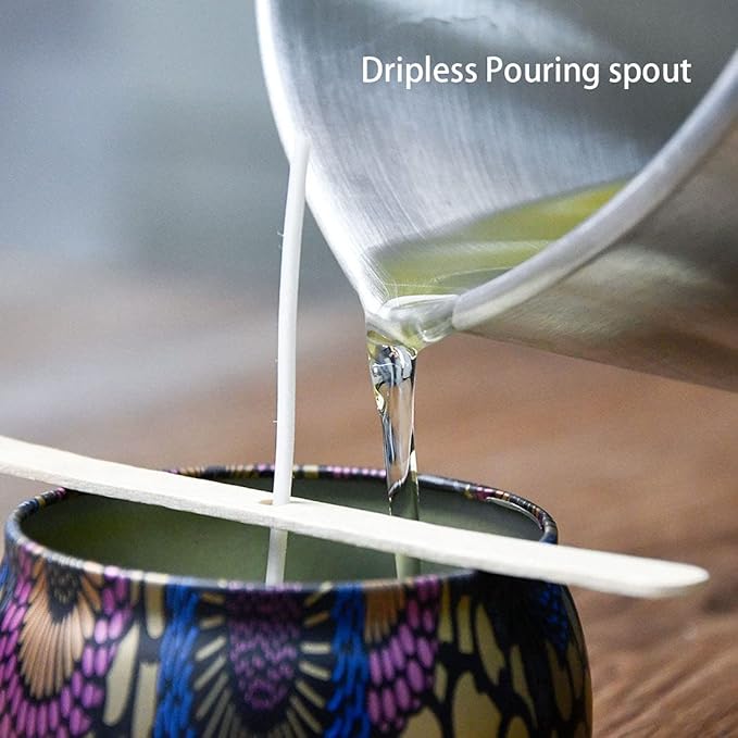 AGLARY Candle Wax Melting Pot, Double Boiler Aluminum Candle Making Pouring Pot, with Heat-Resistant Handle and Dripless Pouring Spout, for Melting Beeswax Soy Wax and Paraffin - 1.2 L…