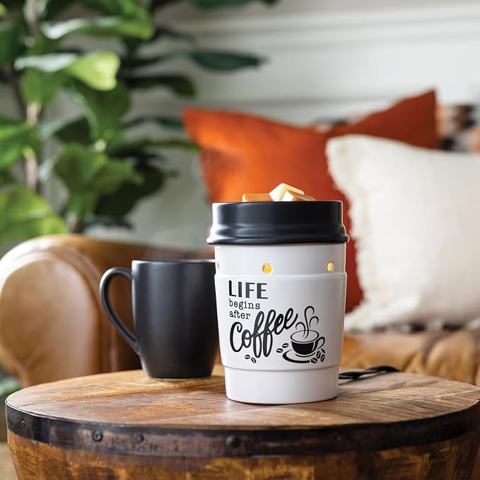 Candle Warmers ETC. Illumination Fragrance Warmer- Light-Up Warmer for Warming Scented Candle Wax Melts and Tarts or to Freshen Room, Coffee House