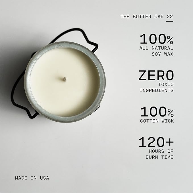Milkhouse Candle Company - Dancing in The Rain - Creamery Collection - 22oz Single Cotton Wick Soy Candles with Beeswax - Long Burn Time, Made in The USA - Non Toxic, Premium Scented Candles