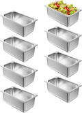 Steam Table Pan Hotel Pans: 1/3 Size 8 Pack 6 Inch Deep Stainless Steel Hotel Pan for Food - Commercial Catering Pan for Hotel Restaurant Buffet Party Supplies