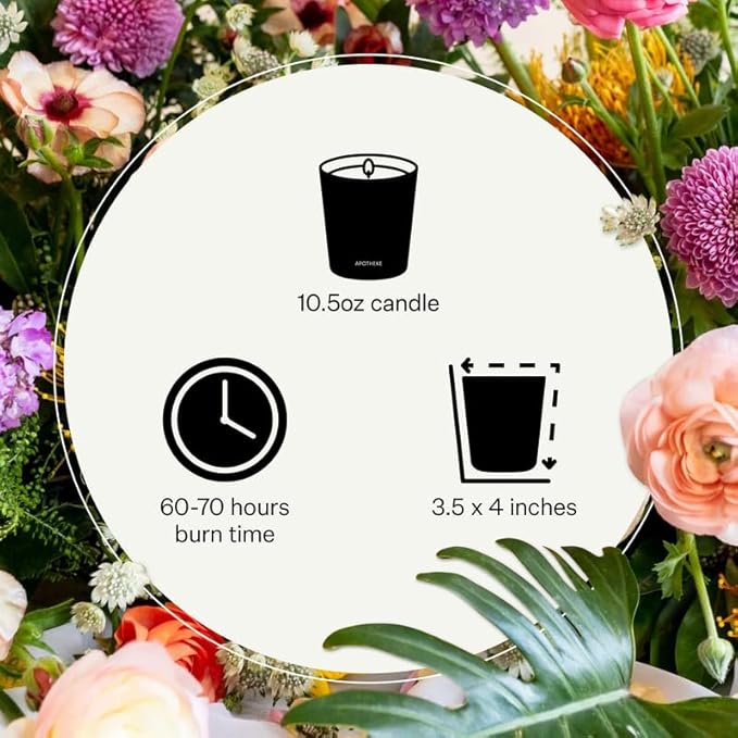 Apotheke Signature Scented Candles for Home, Santal Rock Rose - 10.5 oz - Soy Wax, Non Toxic, Large Jar White - Luxury Candle Gifts for Women & Men - Sandalwood, Rose, Musk, and Leather